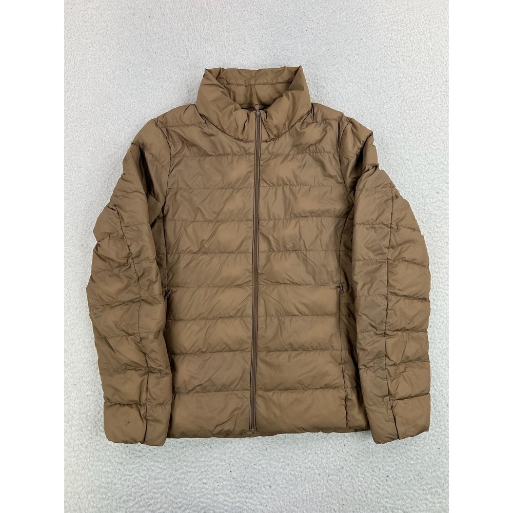 Uniqlo Jacket Womens Medium Brown Lightweight Down Puffer Water Repellent